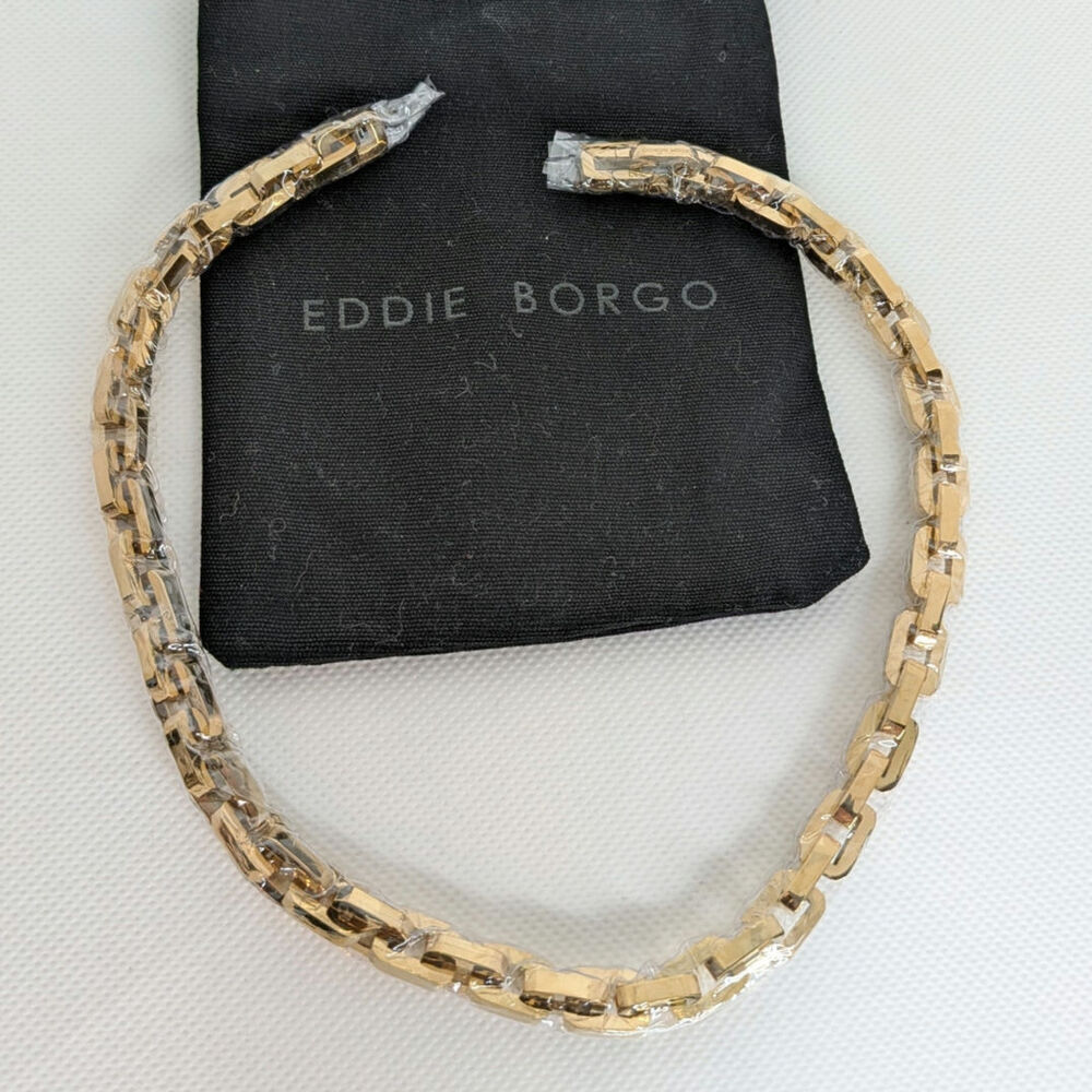 Gold Necklace NEW 17in Eddie Borgo Designer Thick Link Chain Rachel Zoe